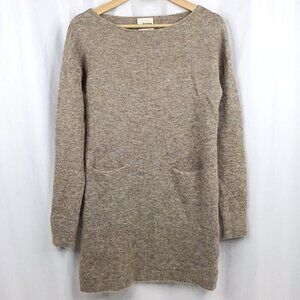 Aritzia Wilfred Free Alpaca Wool Sweater Dress Small Brown Pockets Italy
